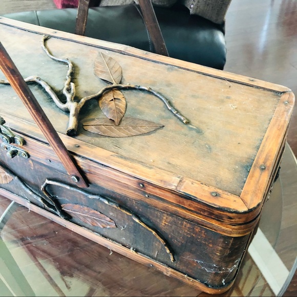 Vintage One of a Kind Wooden Box Basket - Picture 4 of 16